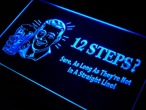 12 steps? after drinking beer Neon Light Sign